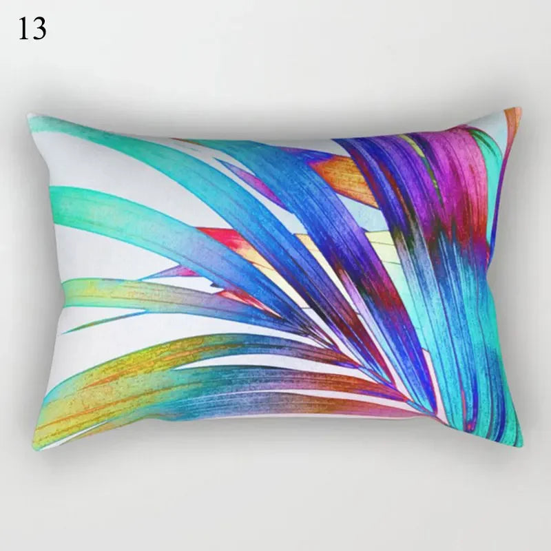 Tropical Green Plant Decor Throw Pillow Cover by Axyaa for Modern Bohemian Style