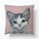 Axyaa Cartoon Animal Linen Pillowcase for Home Sofa Decor