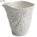 Axya Ceramic Gravy Boat Set, 200ml Steak Sauce Pot, Rock Texture, Pure White Tableware