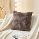 Axyaa Soft Throw Pillowcase With Vertical and Horizontal Lines, 45x45cm