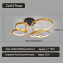Axyaa Black/Gold Modern LED Chandelier - Dimmable Ceiling Lights for Home Décor