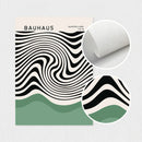 Retro Black Green Bauhaus Abstract Posters by Axyaa: Geometric Modern Wall Art Collection
