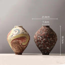 Axyaa Graffiti Vintage Ceramic Vase | Hand-drawn Coarse Pottery Flower Bottle