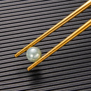 Axyaa Golden Glossy Stainless Steel Korean Chopsticks - Reusable Dinner Tableware