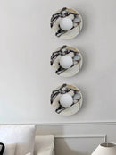 Axyaa White Marble Wall Lamp for Living Room, Staircase, Bedroom - Minimalist Circular Design