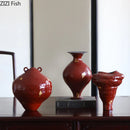 Crimson Ceramic Vase by Axyaa for Elegant Living Room Flower Arrangements