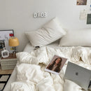 Axyaa Cotton Solid Color Four-Piece Bedding Set for Student Dorm