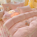 Axyaa Winter Princess Fleece Four-piece Bedding Set