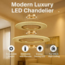 Axyaa Luxury LED Chandelier: Adjustable Aluminum Pendant Light with Remote Dimmable