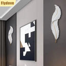 Axyaa White Feather LED Wall Lamp - Elegant Home Lighting for Various Spaces