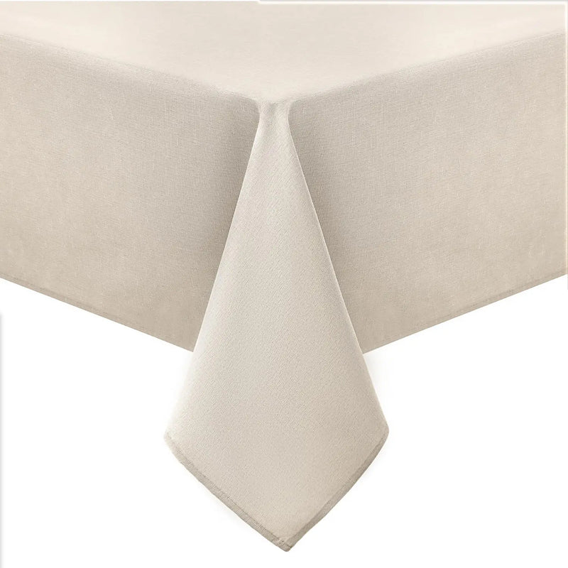Axyaa Waterproof Faux Linen Tablecloth for Kitchen Dining, Rectangle Table Cover