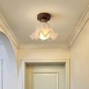 Axyaa Resin Walnut LED Ceiling Lamp: Modern Indoor Lighting for Home, Restaurant, Balcony