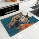 Axyaa Absorbent Sculpture Pattern Drying Mat - Kitchen & Bathroom Tableware Pad