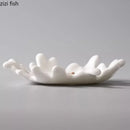 Axyaa Ceramic Coral Leaf Plate Set for Molecular Cuisine and Snacks