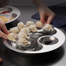 Axyaa Round Dumpling Plate Water Filter Snack Dish French Fries Bowl Tray