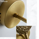 Axyaa Brass Copper Acrylic Wall Sconces LED Bedroom Wall Lamp