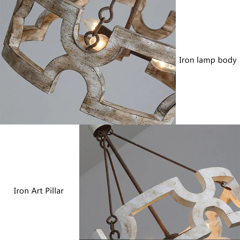 Axyaa Rustic Wood Chandelier for Living Room, Dining Room, Shop & Restaurant
