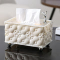 Axyaa Jacquard Tissue Box Organizer Napkin Case for Light Luxury Home Décor