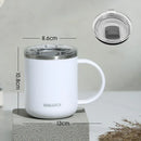 Axyaa Stainless Steel Double-Layer Water Cup with Lid for Home & Office