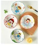 Axyaa Ceramic Cartoon Salad Bowl: Cute, High Aesthetic Small Bowl for Air Fryer