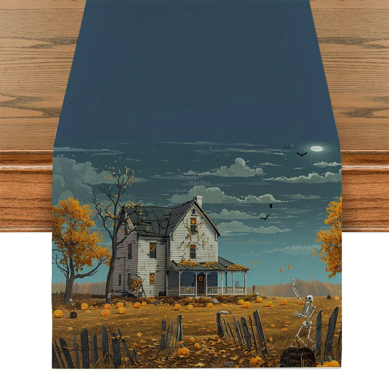 Axyaa Farmhouse Skeleton Table Runner for Home Wedding Party Centerpieces