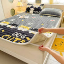 Axyaa Plush Velvet Mattress Topper Quilted Cover Bed Mat Linen Protection Pad