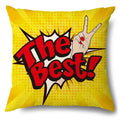 Axyaa Soft Plush POP Comic Portrait Cushion Cover - Home Decor Pillowcase