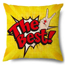 Axyaa Soft Plush POP Comic Portrait Cushion Cover - Home Decor Pillowcase