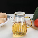 Axyaa Clear Glass Oil Bottle with Scale and Handle - Heat-resistant Soy Vinegar Sauce Container