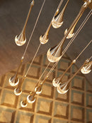 Axyaa Modern Crystal Chandelier for Living Room, LED Staircase Ceiling Light
