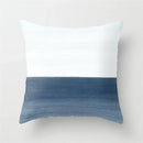 Geometric Blue Ink Flower Pillowcase for Stylish Home Decor by Axyaa
