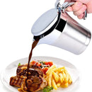 Axyaa Dual-Insulated Stainless Steel Gravy Boat with Hinged Lid - Ideal for Sauces & Creams