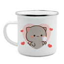 Axyaa Cat Enamel Coffee Mug - Unique Funny Tea Cup for Travel and Home