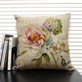 Axyaa Retro Flowers Pattern Cushion Cover - European & American Style Pillow Case