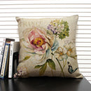 Axyaa Retro Flowers Pattern Cushion Cover - European & American Style Pillow Case