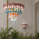 Axyaa Ceramic Chandelier: Vibrant Art Light for Home & Hospitality Decor