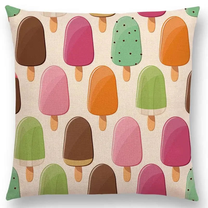 Axyaa Chocolate Candy Donuts Ice Cream Cushion Cover Party Throw Pillow Case