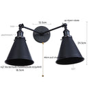 Axyaa Loft Plug-in LED Wall Lamps 2 Heads Silver Vintage Lighting