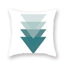 Axyaa Teal Blue Geometric Cushion Cover for Home Sofa Decor