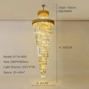Axyaa Modern Crystal Chandelier for Villa Living Room Staircase Lighting