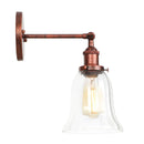 Axyaa Loft Rustic Clear Glass LED Wall Light - Industrial Style Iron Wall Lamp