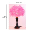 Axyaa White Feather LED Table Lamp - Modern Design for Home and Bedroom Decor
