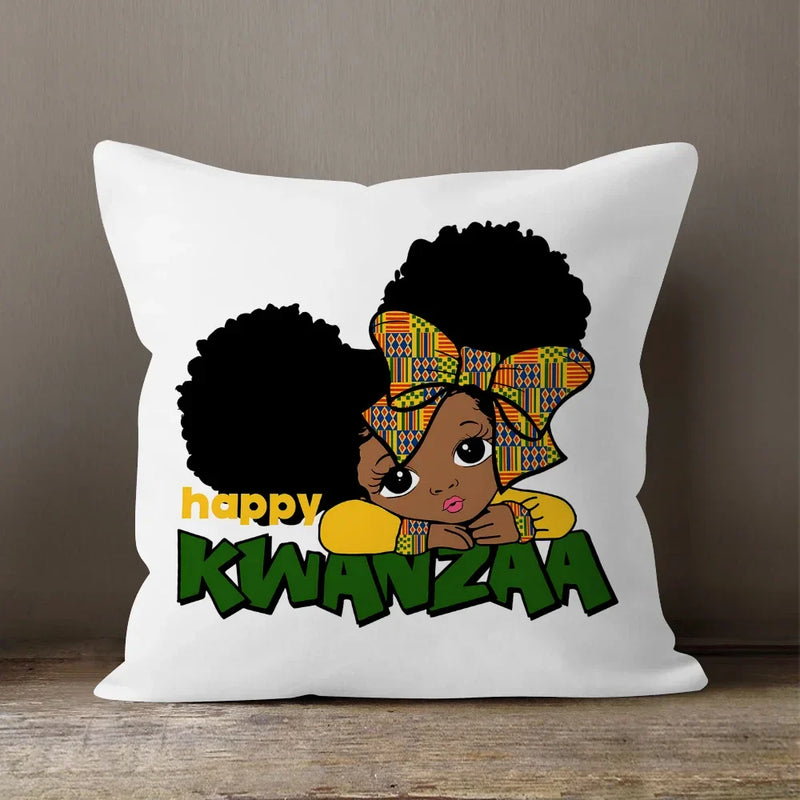 Axyaa Cartoon Girl Pillow Case: Soft Short Plush Cushion Cover for Sofa & Home Decor