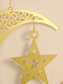 Gold Ramadan Mesh Star & Moon Hanging Ornaments by Axyaa - Eid Mubarak Muslim Decor