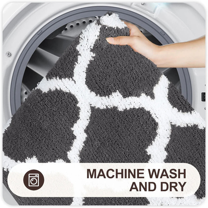 Luxury Axyaa Bath Mat Soft Microfiber Rug Anti-slip Shower Carpet Rugs