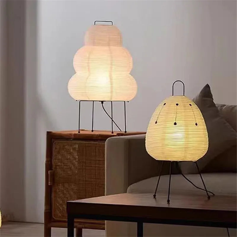 Axyaa Rice Paper Floor Lamp Tripod Standing Light for Living Room Bedroom