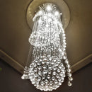 Axyaa Luxury Crystal Chandelier for Staircase, Modern LED Home Decor Lighting