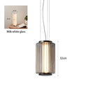 Nordic Glass Pendant Light by Axyaa - Smoke White Glass - LED Desk Lamp