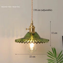 Axyaa Green Glass Pendant Lamp: Retro Nordic Luxury LED Chandelier for Home Decor