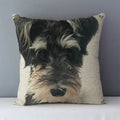 Axyaa Schnauzer Decorative Cushion Cover 45x45cm Cozy Couch Pillow Square Bed Linen Fabric